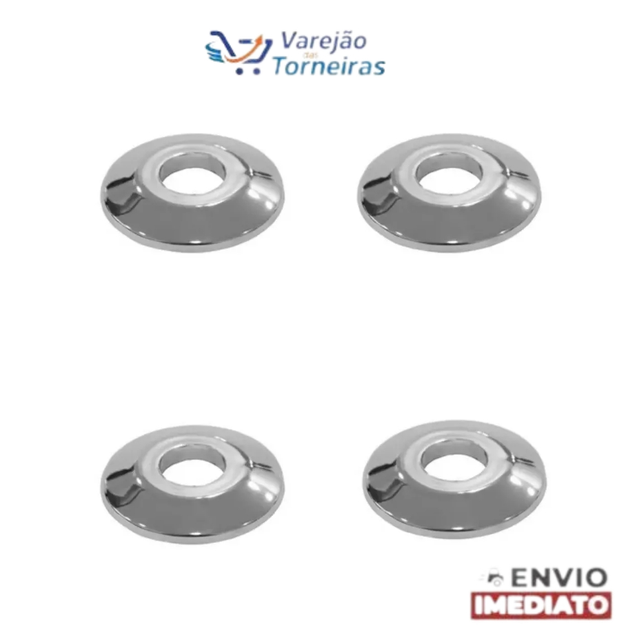 Canopla Kit Inox Para Torneira ou uso geral Embalagem Com 04 Pçs