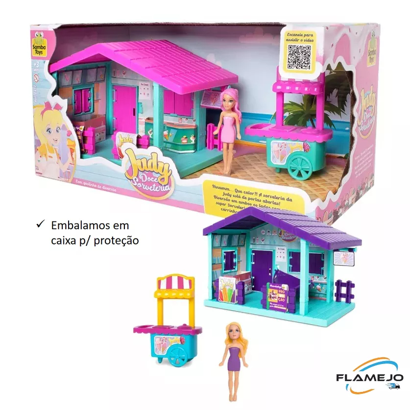Judy Doceria Sorveteria Carrinho de Sorvete com acessorios bonequinha brinquedo menina