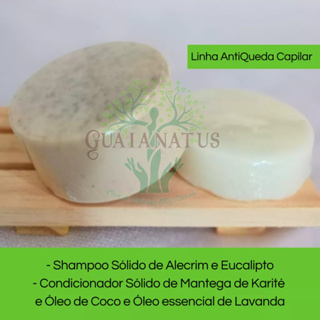 Kit Shampoo Sólido e Condicionador Sólido Anti Queda Controle de oleosidade Vegano