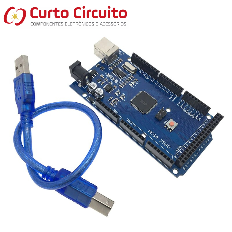 Placa Mega R3 Ch340g Com Cabo Usb ( Compatível Com Arduino )