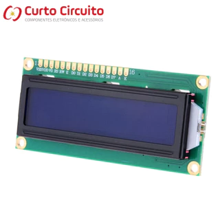 Display Lcd 16x2 Com Backlight Azul E Escrita Branca - COM NOTA FISCAL