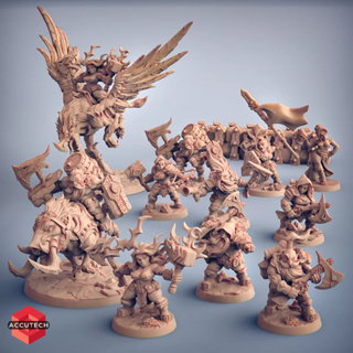 5 Bonecos RPG | Action Figures | Miniaturas D&D (DnD) | Dwarven | Dungeons & Dragons | Pintar miniatura | Anão | Machado | Guerra Medieval | Jogo de tabuleiro e cartas | Loot Studios | Personagem boardgame | Pintura | G