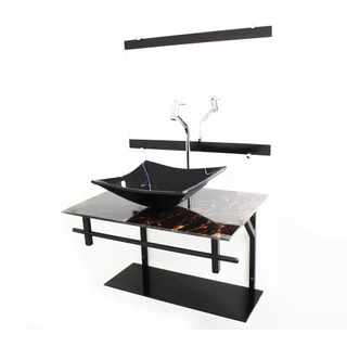 GABINETE DE VIDRO 60CM AP COM CUBA QUADRADA IMPERADOR