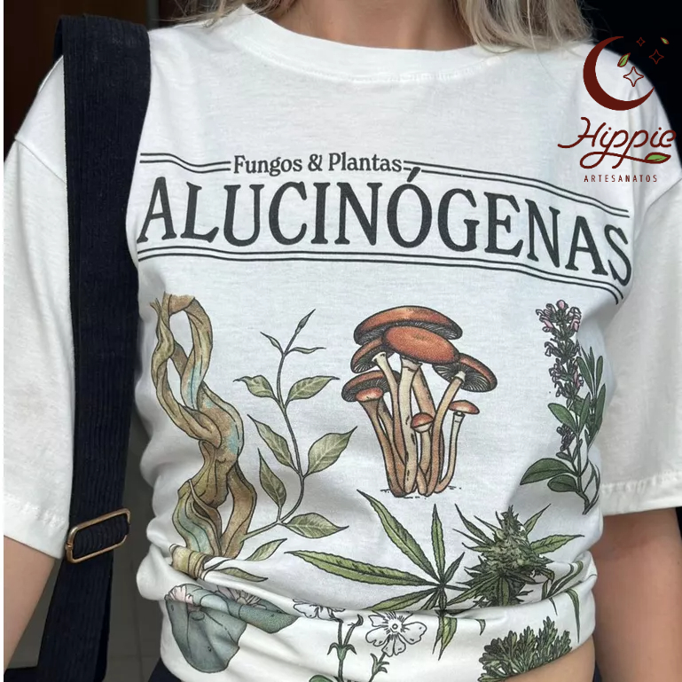 Camiseta Fungos e Plantas Alucinógenas - Off-White