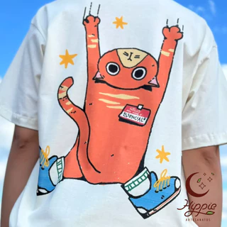 Camiseta Gato Essencial - Off-White - Frente e Verso