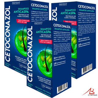 Kit 3 Shampoo Cetoconazol Prevencao Anticaspa Coceira 100ml