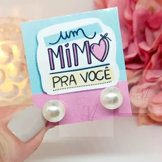 Kit Mimo Cliente 50 tags + Brinco de Perola - Tag Rosa