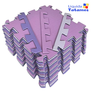 Kit 10 Tatames - EVA Tons de Rosa e Lilás 50x50x1 cm. em Oferta na Shopee