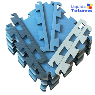Kit 10 Tatames - EVA Tons de Azul 50x50x1 cm. em Oferta na Shopee