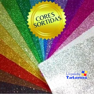 Placas De EVA com Glitter 40x60 (Dubflex) - Kit de 5 folhas coloridas (sortidas). em Oferta na Shopee