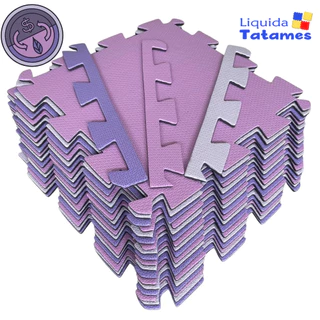 Kit 10 Tatames - EVA Tons de Rosa e Lilás Econômico - 50x50x1 cm. em Oferta na Shopee