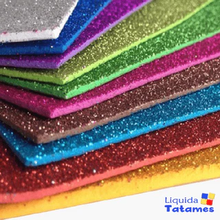 Placas De EVA com Glitter 40x60 Dubflex - Kit com 50 folhas coloridas sortidas em Oferta na Shopee
