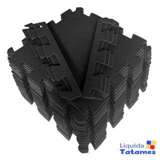 Kit 30 Tatames Eva preto - Linha Econômica 50x50x1 Cm