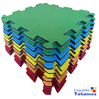 Kit 10 Tatame - EVA Colorido Econômico - 50x50X2 cm. em Oferta na Shopee