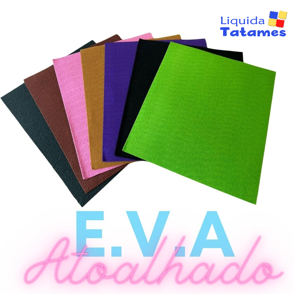 Placa de EVA Atoalhado 40x48 - Mix 5 folhas coloridas - escolha UMA cor ...