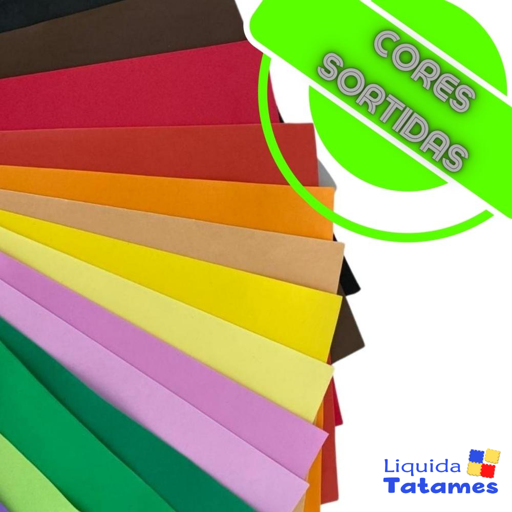 Placas De EVA 40x60 - Kit com 100 folhas coloridas (sortidas).