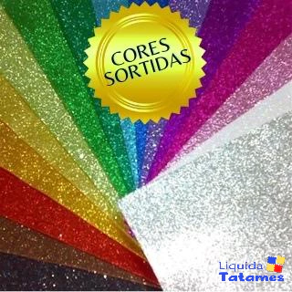 Placas De EVA com Glitter 40x60 (Dubflex) - Kit de 30 folhas coloridas (sortidas) em Oferta na Shopee