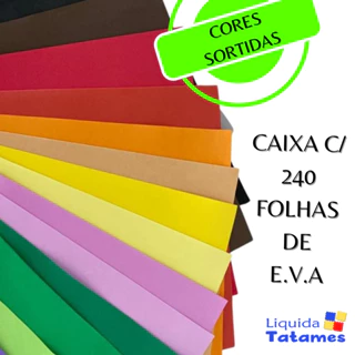 Placas De EVA 40x47 - Kit de 240 folhas coloridas (sortidas). em Oferta na Shopee