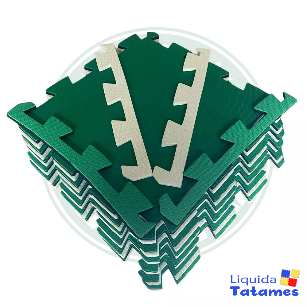 Kit 12 Tatames 50 x 50 x 10mm - Alvi Verde Verdão
