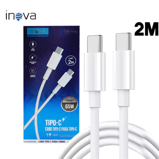 Cabo carregador tipo C para Android 65W de carregamento rápido 2 metros USB-C Inova 100% original