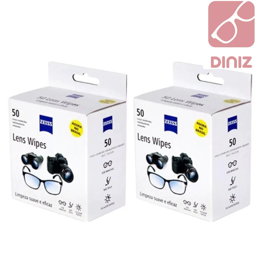 Zeiss Lens Wipes C/ 100 Lenços Umedecidos Limpa Lentes Óculos