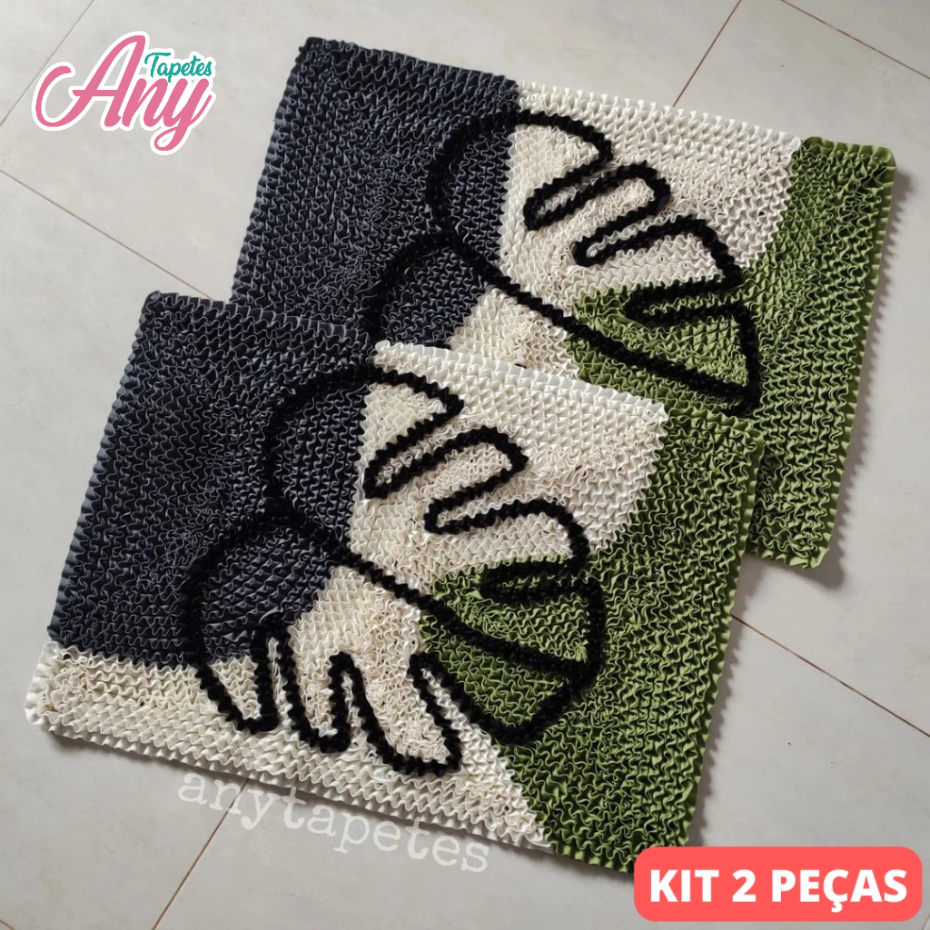 Tapete Frufru Kit c/ 2 Peças Costela de Adao 60x40cm