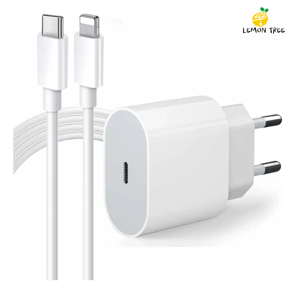 Kit Carregador De iPhone Fonte com Cabo Carregamento Rápido 1m PD 20w