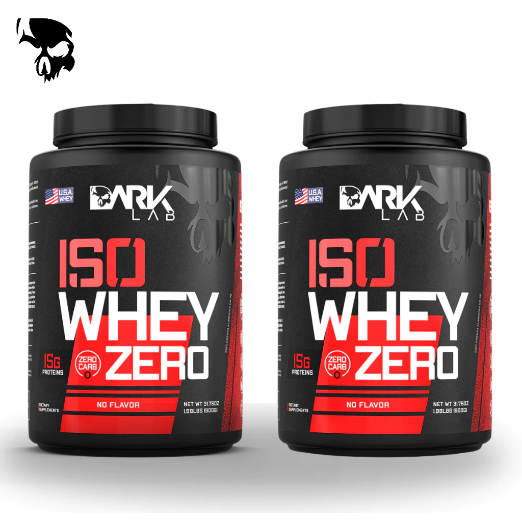 KIT 2x Iso Whey Protein Isolado Zero Carboidrato 900g Dark Lab – Whey 100% Isolado