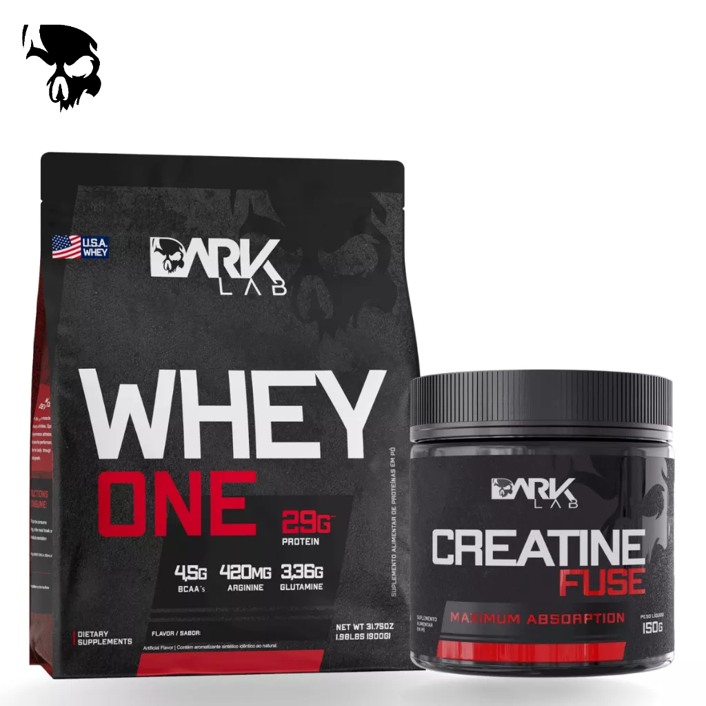 Whey Protein One Sabores Refil 900g + Creatina Fuse 150g Dark Lab