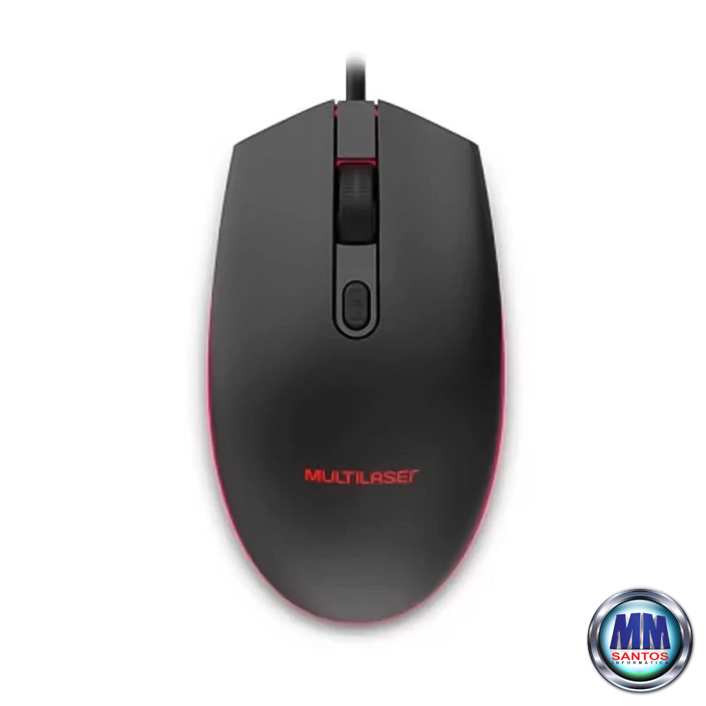 MOUSE USB GAMER MULTILASER 2400DPI LED 7 CORES PRETO MO298