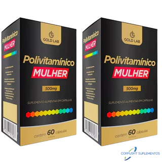 Kit 2x PolivitamÍnico Mulher 500Mg 60 Cápsulas - Gold Lab