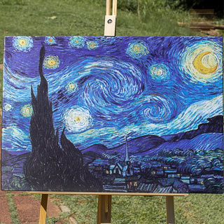 Quadro Noite Estrelada Van Gogh - Obras de artes em tela acetinada