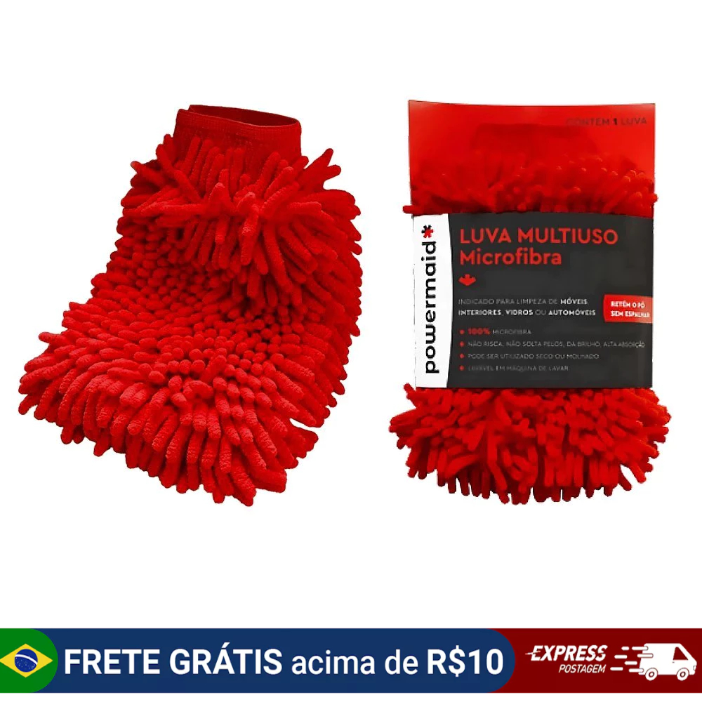 Luva pano microfibra multiuso 26cm Powermaid