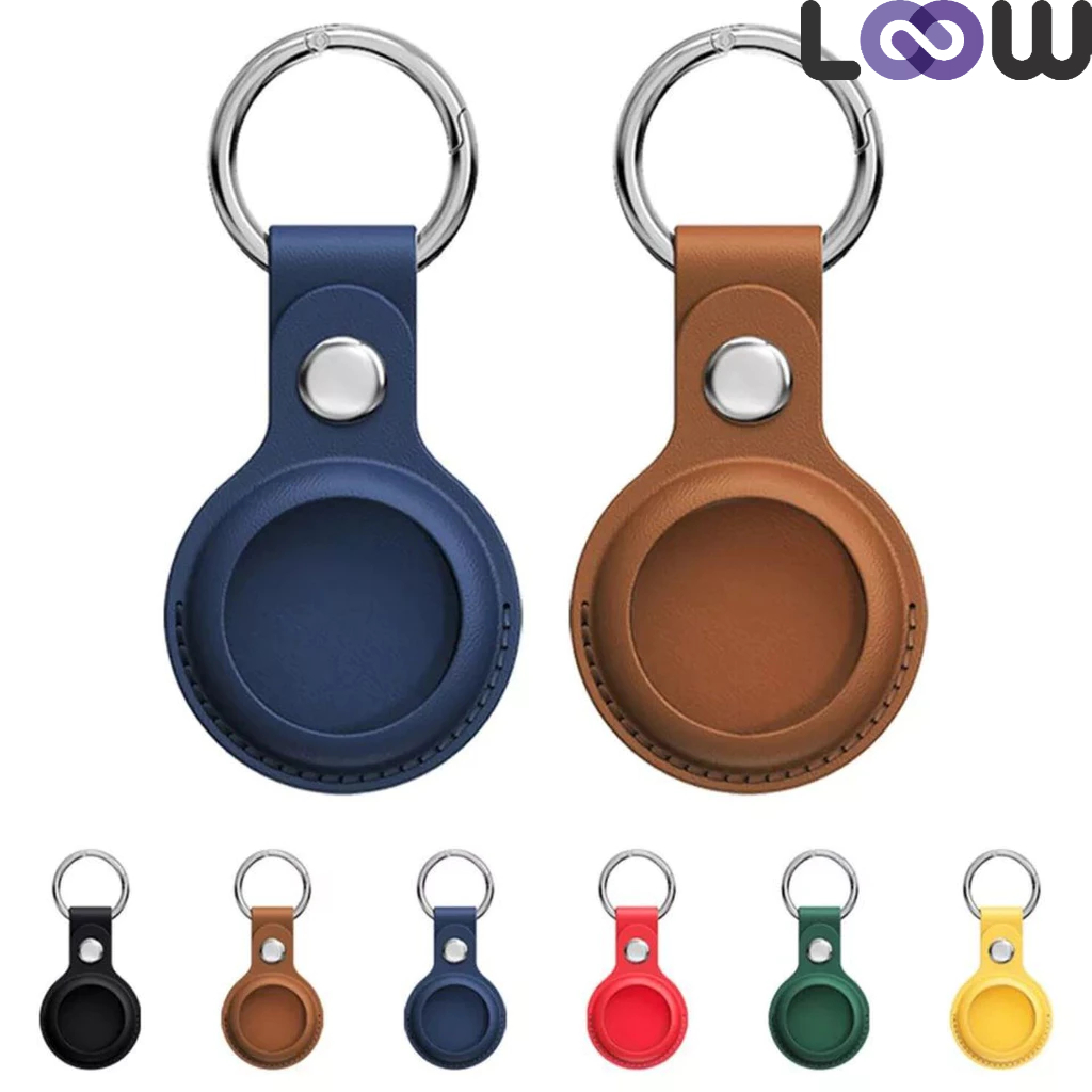 Capa Para Airtag Capinha Case Couro Premium Com Chaveiro Mosquetão