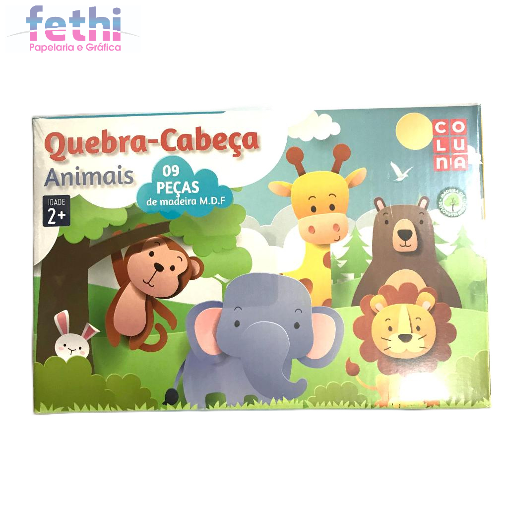 Kit 10 Jogos Quebra Cabeça Infantil Animais Educativo Mdf - R$ 244,9