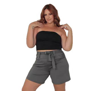 SHORT SUPLEX Feminino Com Detalhe Cinto G1 G2 G3