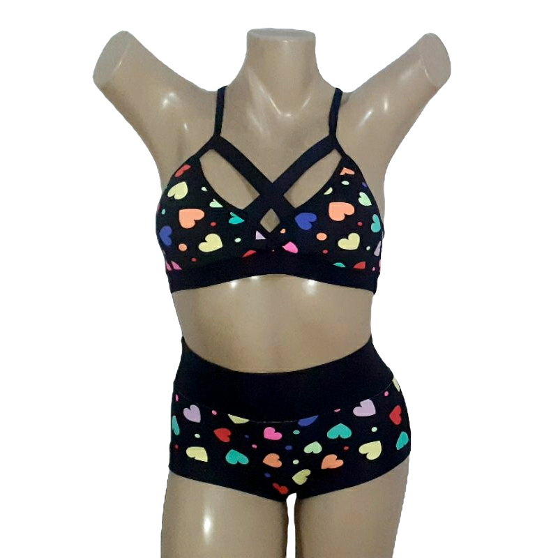 Roupa de pole dance Conjunto pole dance detalhe em tela e bojo Roupa de dança Arsenal da Moda