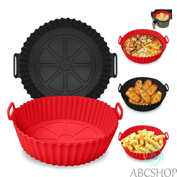 Forma Para Fritadeira Air Fryer Em Silicone Antiaderente Redondo Para Cozinha Flexível Lavável - Abcshop