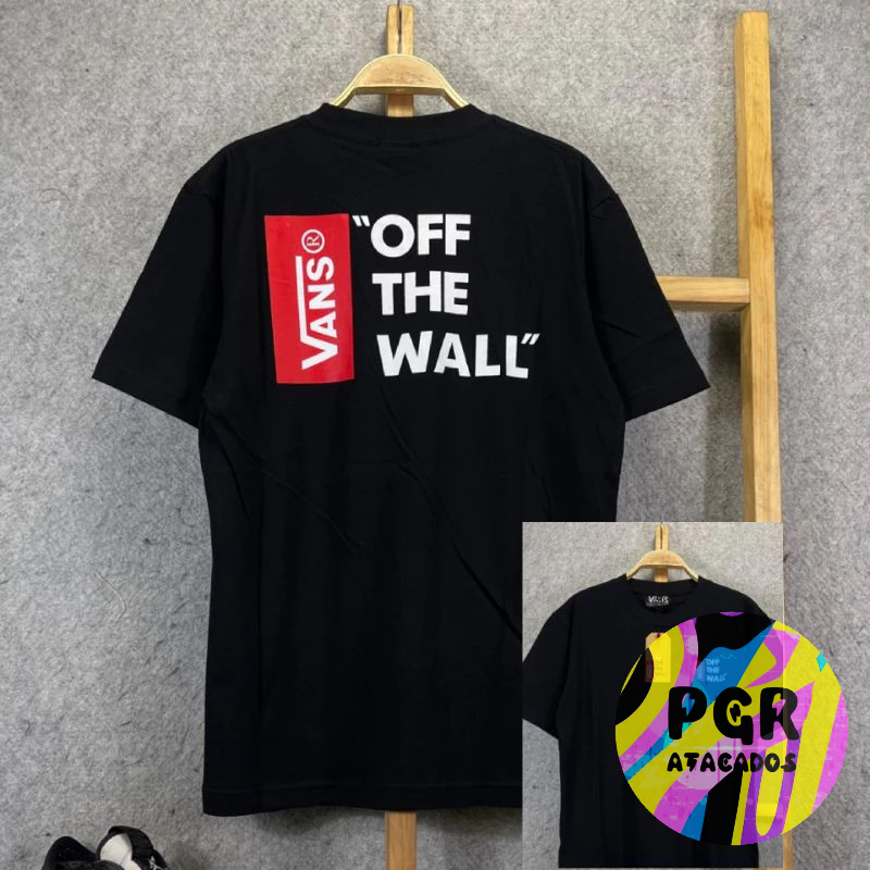 Camiseta Unissex Vans Off Wall Algodão Streetwear Skatista Moda Estilo De Rua Lançamento Rapido Envio