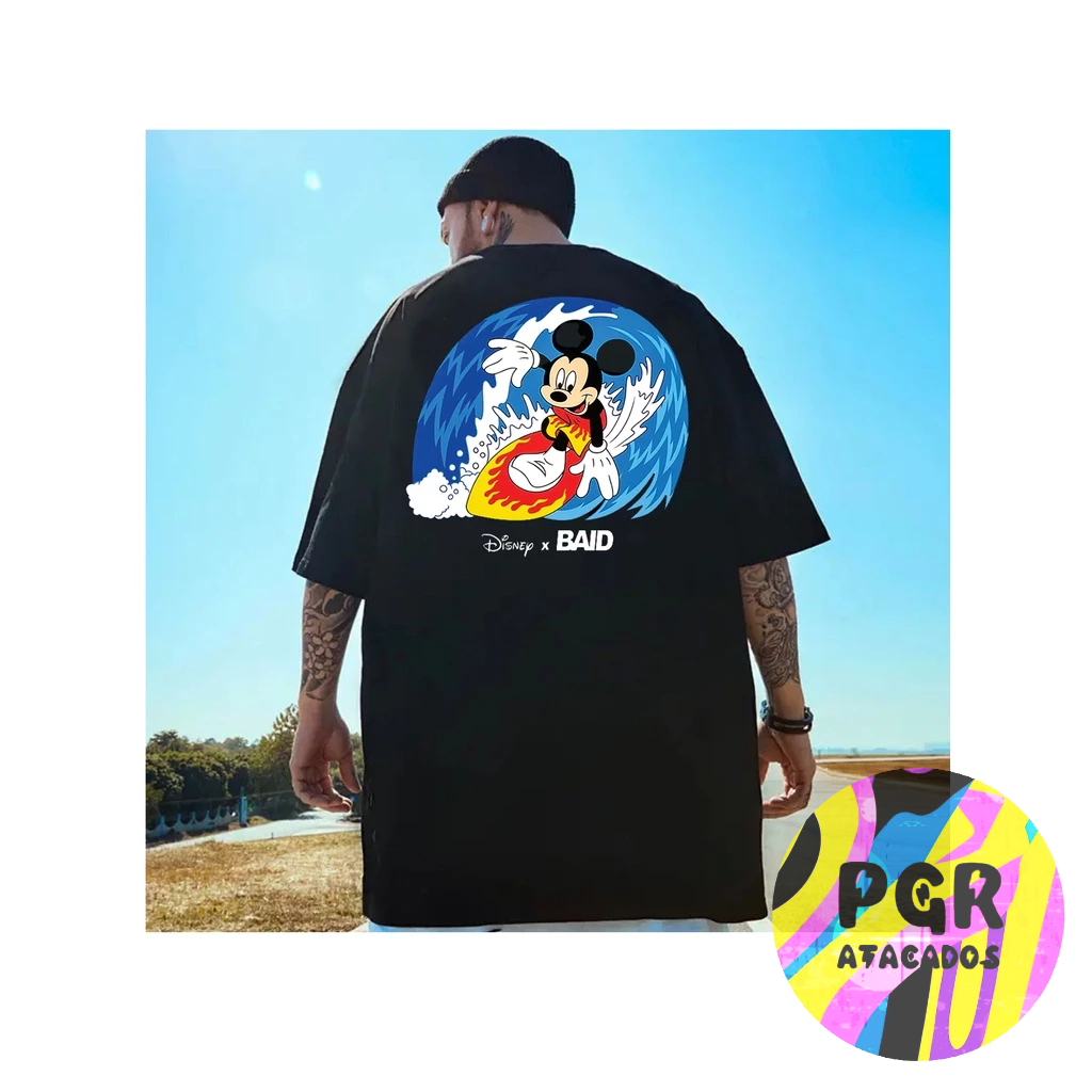 Camiseta Unissex Baid Mikey Surf 100% Algodão Lançamento Temos Plus Size Envio Rapido