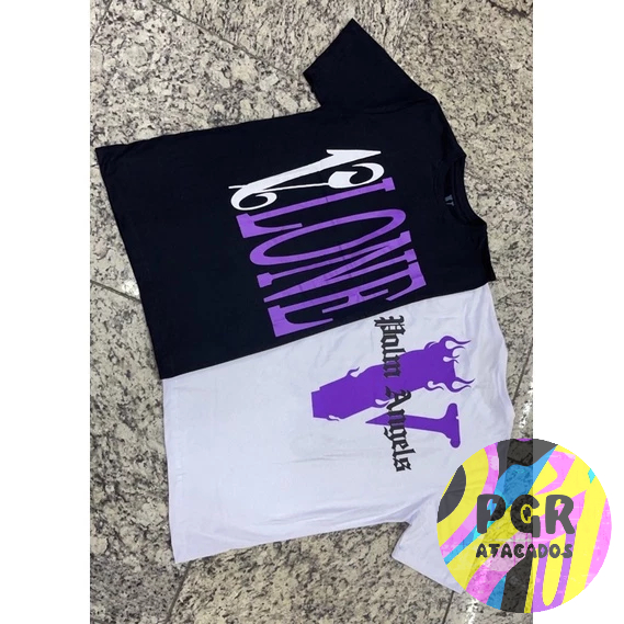 Camiseta Vlone x Palm Angels Roxo SKATE NA VEIA Camisa pgr