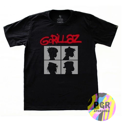 Camiseta Gorillaz Camisa Rock P Ao Plus Size. Envio Rapido camisa