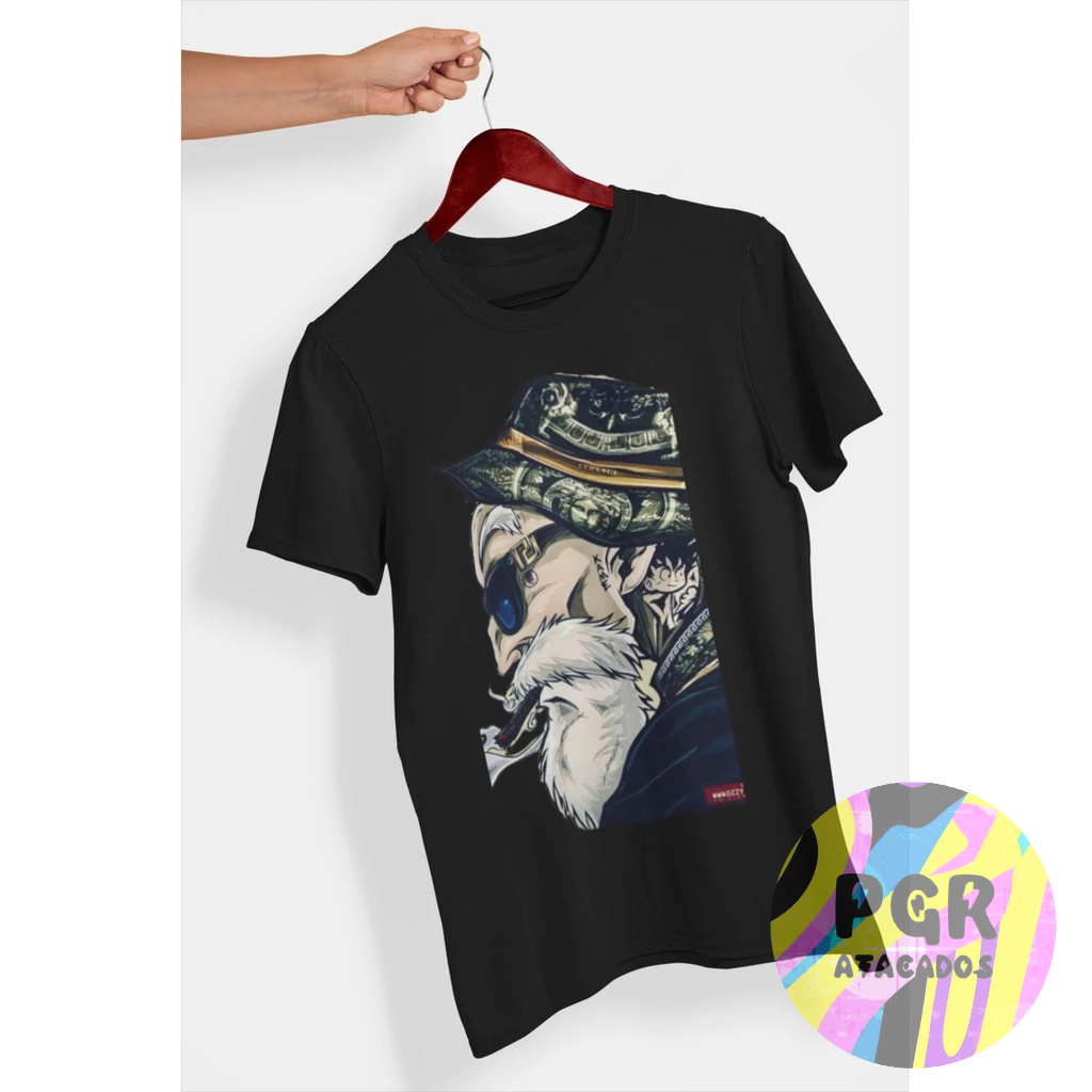 Mestre roshi camiseta oversized t-shirts homem anime homens manga longa t-shirts camisa plus size Temos Plus Size Envio Rápido