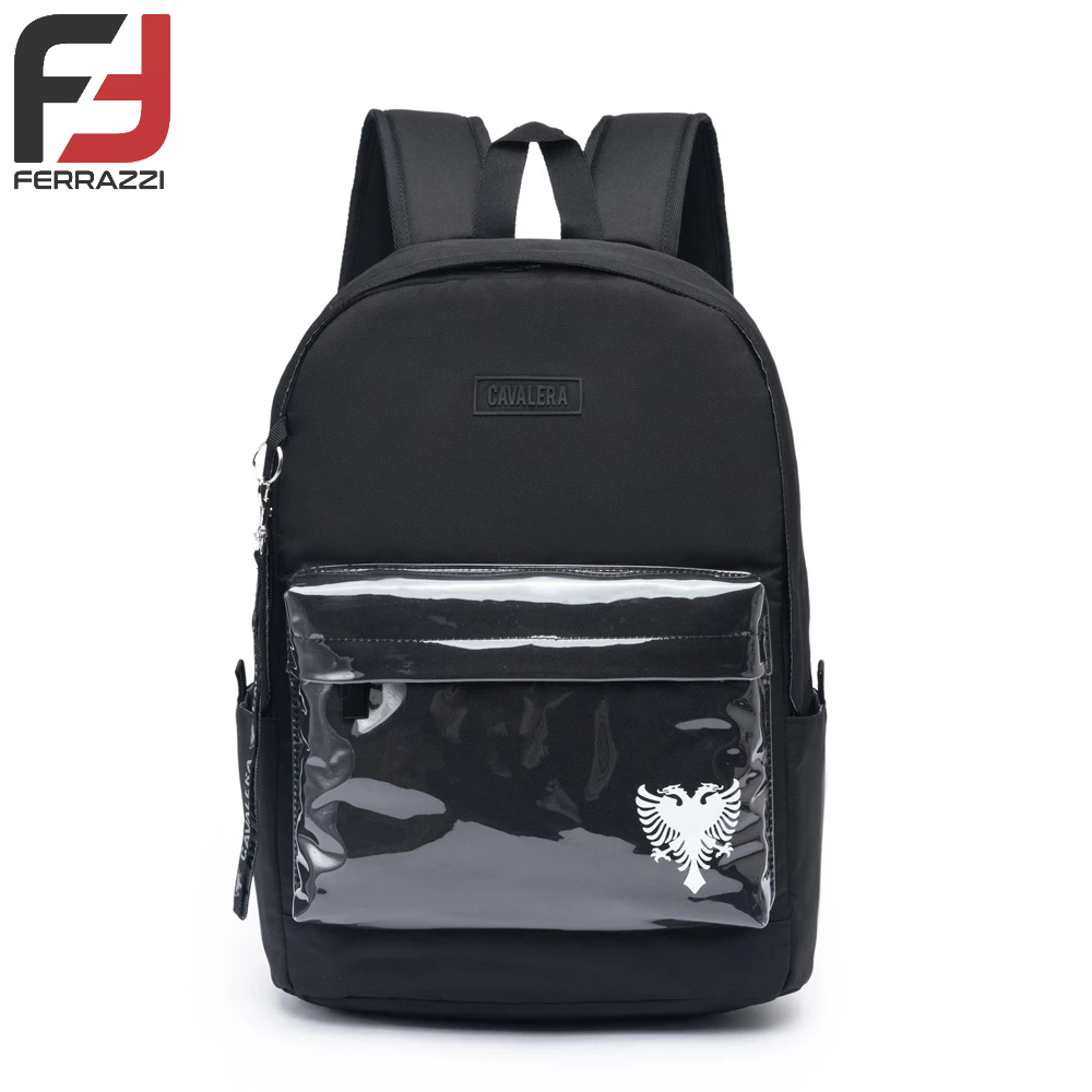 Mochila Bolsa Cavalera Escolar Faculdade Trabalho Para Notebook Reforçada  Moderna Juvenil - Preto+Branco