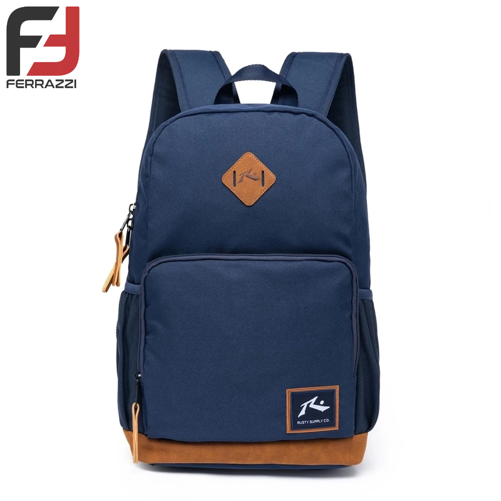 Mochila Escolar Faculdade Impermeável Bolsa Resistente Cor Azul