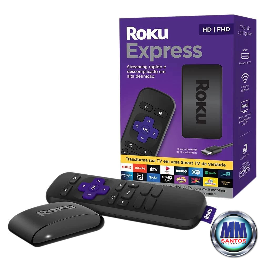 Roku Express Streaming Player Full Hd Hdmi Usb Com Controle | Shopee Brasil