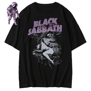 Camisa Black Sabbath - Camiseta de Banda de Rock N Roll Unissex 100% Algodão