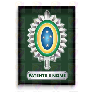 Quadro Tecido Super Brilho Exército Brasileiro Com Patente e Nome