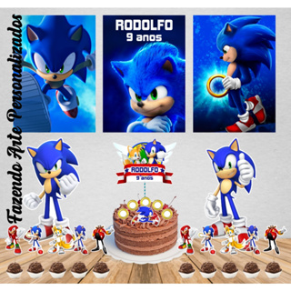 Festa Aniversário Sonic Filme Decoração Kit Ouro