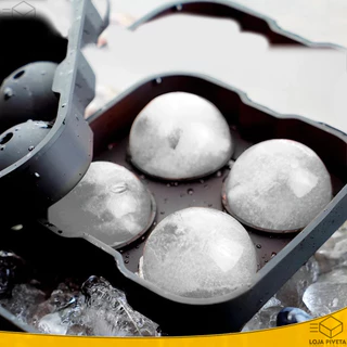 Forma De Gelo Redonda Em Silicone 04 Esferas OFERTA